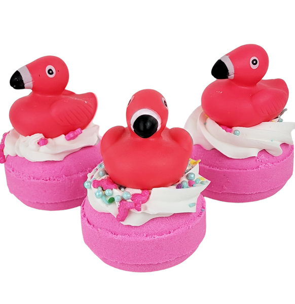 Pink Flamingo Rubber Ducky Donut Bath Bomb