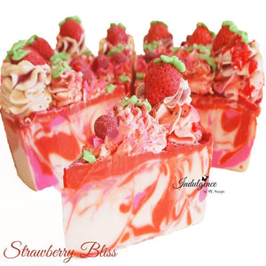 Strawberry Bliss Handmade Artisan Vegan Soap Cake Slice